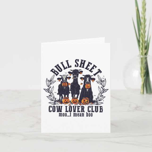 Cartão Bull Sheet Cow Lover Club Moo I refiro-me a Hoo Co (Frente)