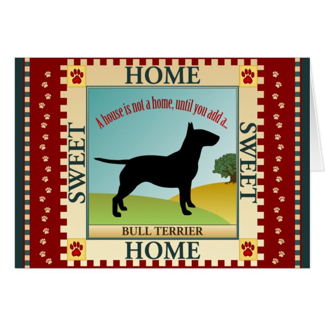 Cartão Bull terrier (Frente Horizontal)