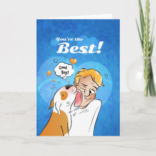 Cartão Bull Terrier Cartoon Card "You're the best"