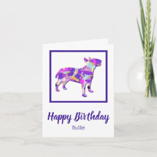 Cartão Bull Terrier English Dog Silhouday PPY&B Aniversár