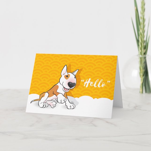 Cartão Bull Terrier Greeting Card "Hello" (Frente)