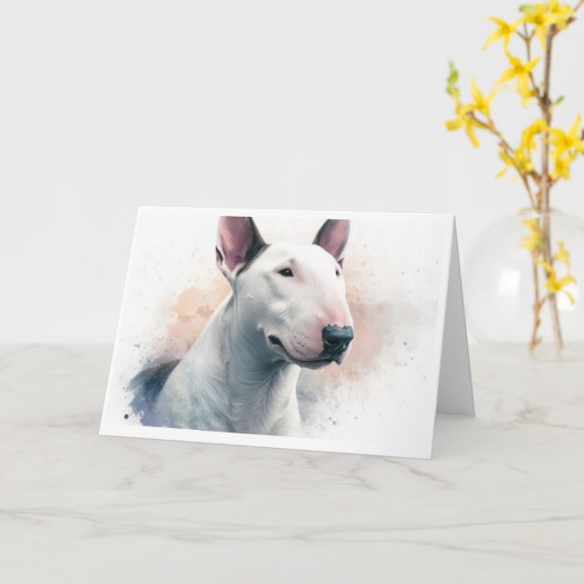 Cartão Bull terrier inglês (Flor Amarela)