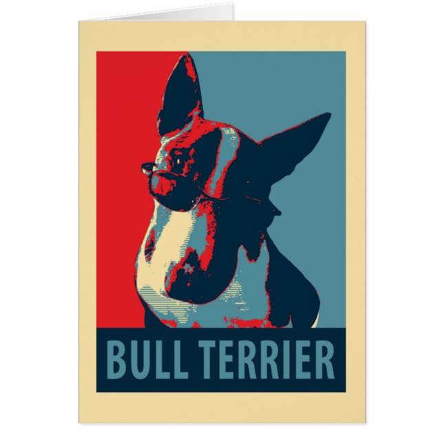 Cartão Bull Terrier Partiody Política (Frente)