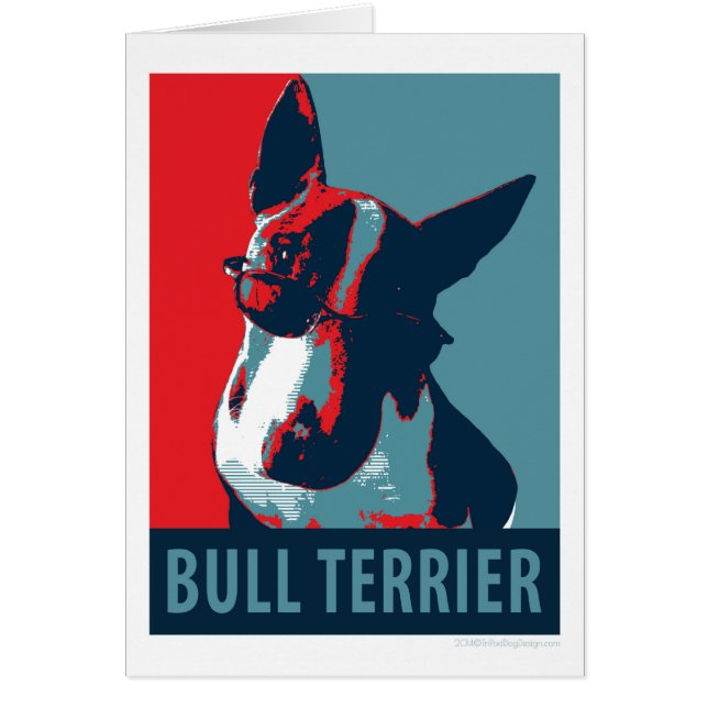 Cartão Bull Terrier Partiody Política (Frente)