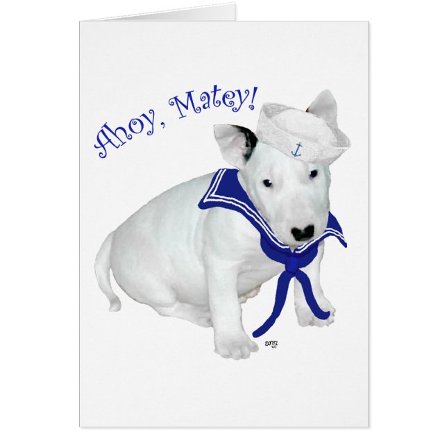 Cartão Bull Terrier Puppy Sailor (Frente)
