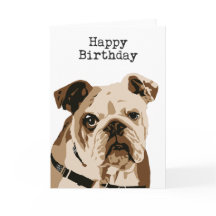 Bulldog birthday card funny greeting card