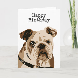 Cartão Bulldog birthday card funny greeting card