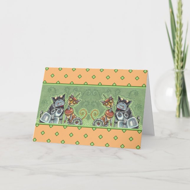 Cartão BULLDOG DE ROBÔ ADORÁVEL E Vazio FELINE FRIENT (Frente)