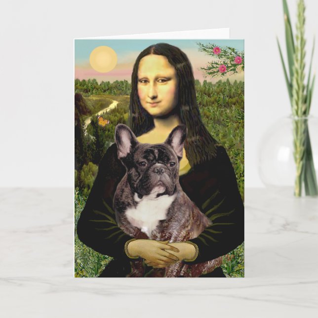 Cartão Bulldog Francês (br10) - Mona Lisa (Frente)