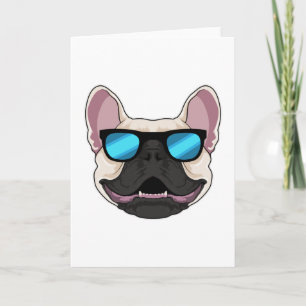 Cartão Bulldog Francês com Óculos de Sol