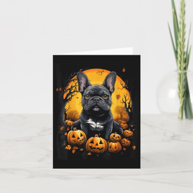 Cartão Bulldog Francês Halloween (Frente)