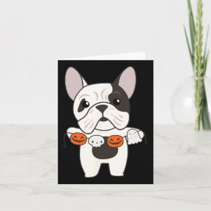 Cartão Bulldog Happy Halloween Pumpkin Dogs Halloween