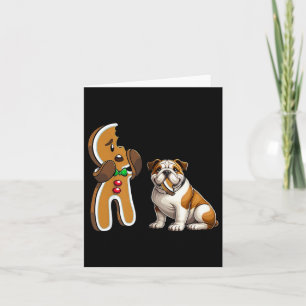 Cartão Bulldog Inglês Engraçado Mordendo Biscoito de Nata