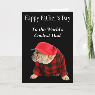 Cartão Bulldog Inglês Pai Mais Legal Dia dos Pais
