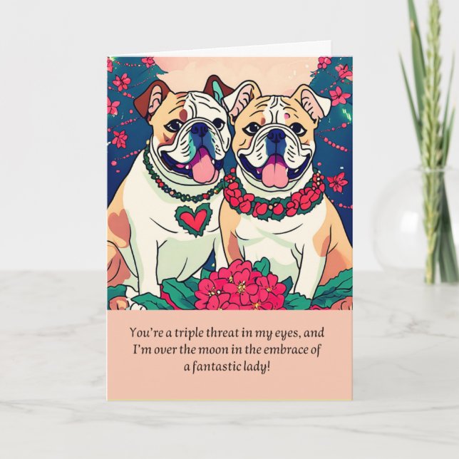 Cartão bulldog message happy birthday (Frente)