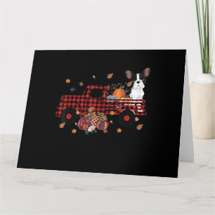 Cartão Bulldog Pumpkin Truck Thanksgiving Halloween Gift