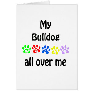 Cartão Bulldog Walks Design