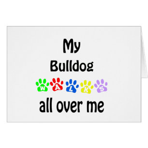 Cartão Bulldog Walks Design
