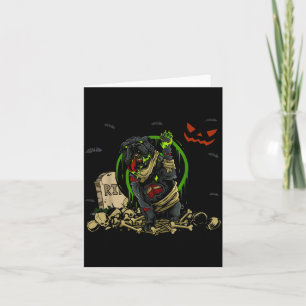 Cartão Bulldog Zombie Cachorro Engraçado Cachorro Zumbi H