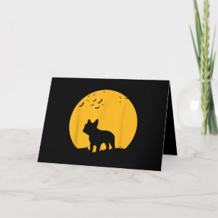 Cartão Bulldogue Francês Lua Design Inspirado no Hallowee