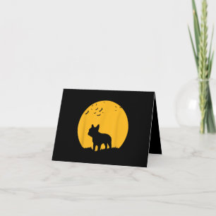 Cartão Bulldogue Francês Lua Design Inspirado no Hallowee