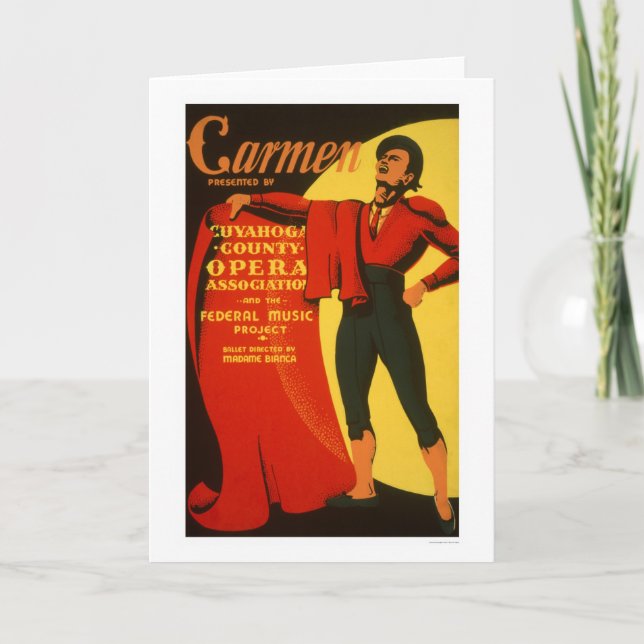 Cartão Bullfighter Carmen 1939 WPA (Frente)