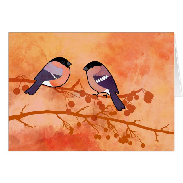 Cartão Bullfinch (pyrrhula do Pyrrhula) (Frente Horizontal)