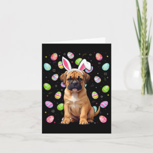 Cartão Bullmastiff Cão Páscoa Cegos Caça-Ovo Caça Coelhin