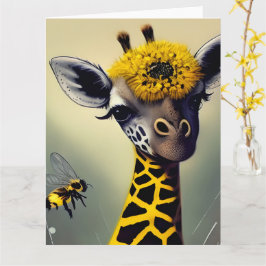 Cartão Bumble Girafa Whimsical Digital Art XL