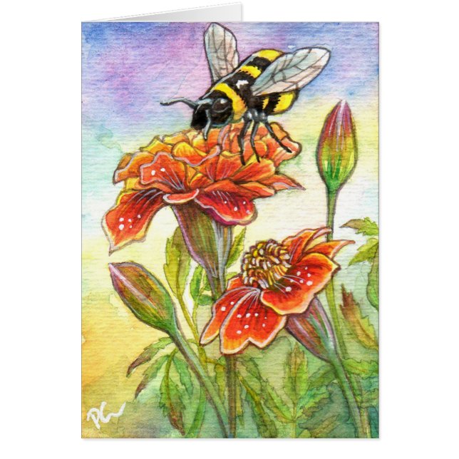 Cartão Bumblebee E Marigold (Frente)