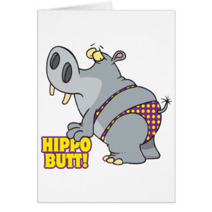 Cartão bumbum hippopotâmico do hipopótamo
