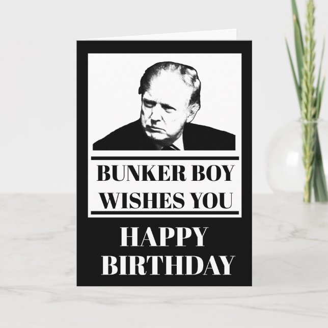 Cartão Bunker Boy quer seu feliz aniversário (Frente)