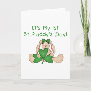 Cartão Bunny 1st St. Patrick's Day Tshirts and Gifts