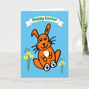 Cartão Bunny and Daffodils Easter Card