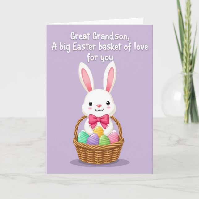 Cartão Bunny Basket Easter Card (Frente)
