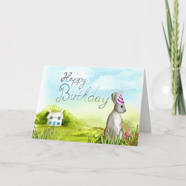 Cartão Bunny Birthday (Frente)