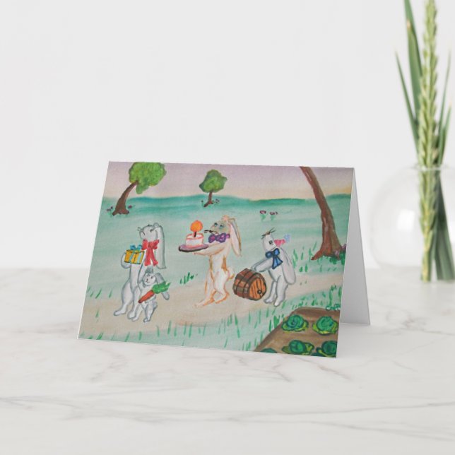 Cartão Bunny Birthday Card (Frente)