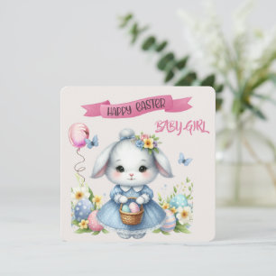 Cartão Bunny e Páscoa Cesta de Felz pascoa