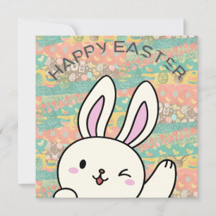 Cartão Bunny felz pascoa Winking