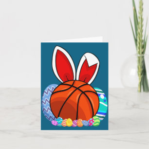 Cartão Bunny Fofinho de Ovo de Páscoa de Basquete