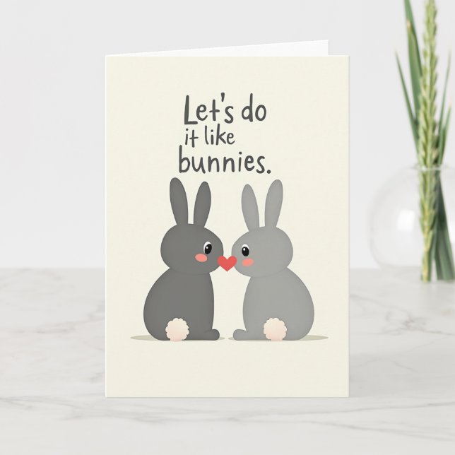 Cartão Bunny Love Lets Do It Now Card (Frente)