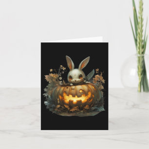 Cartão Bunny Mayhem Cachorro do Halloween Bunny Pumpkin