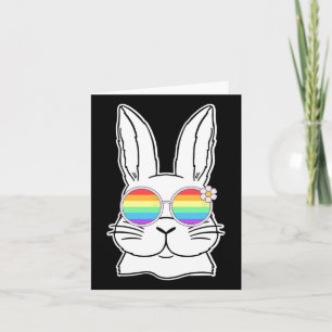 Cartão Bunny Orgulho gay Lgbtq Bunny Rainbow Sungs Happy