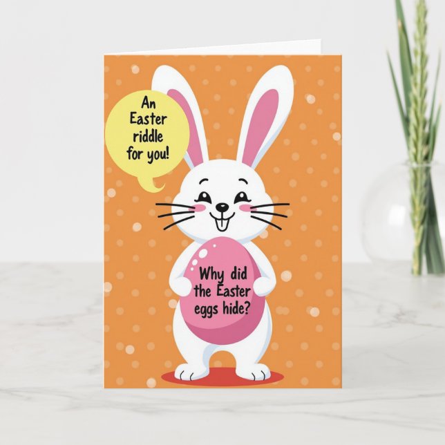 Cartão Bunny Riddle Fun Spring Card (Frente)