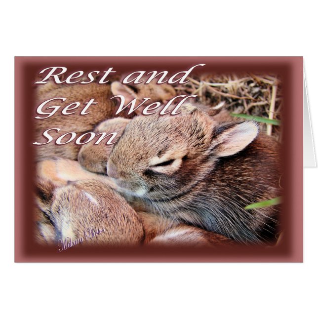 Cartão BunnyGetWell-personalize (Frente Horizontal)