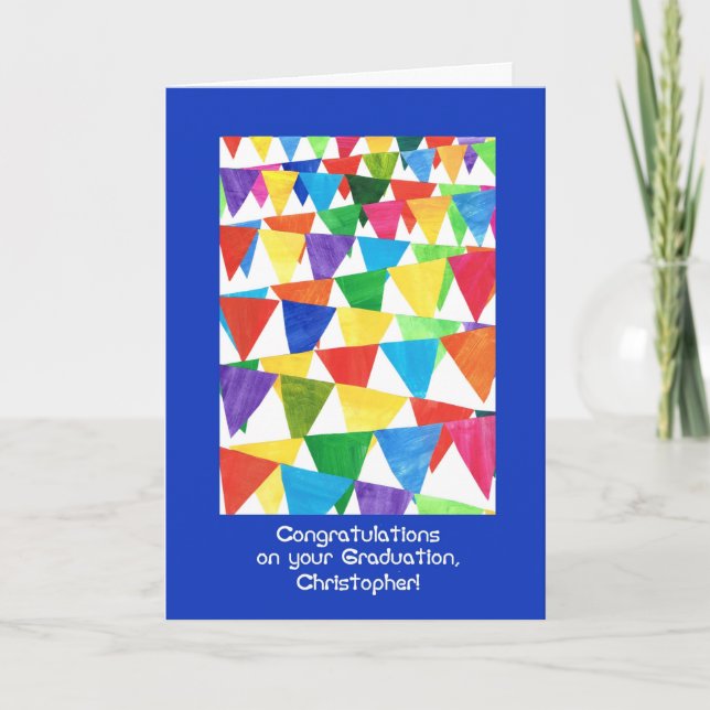 Cartão Bunting Graduation Congratulations for Christopher (Frente)