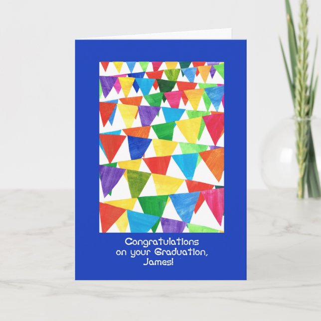 Cartão Bunting Graduation Congratulations for James (Frente)