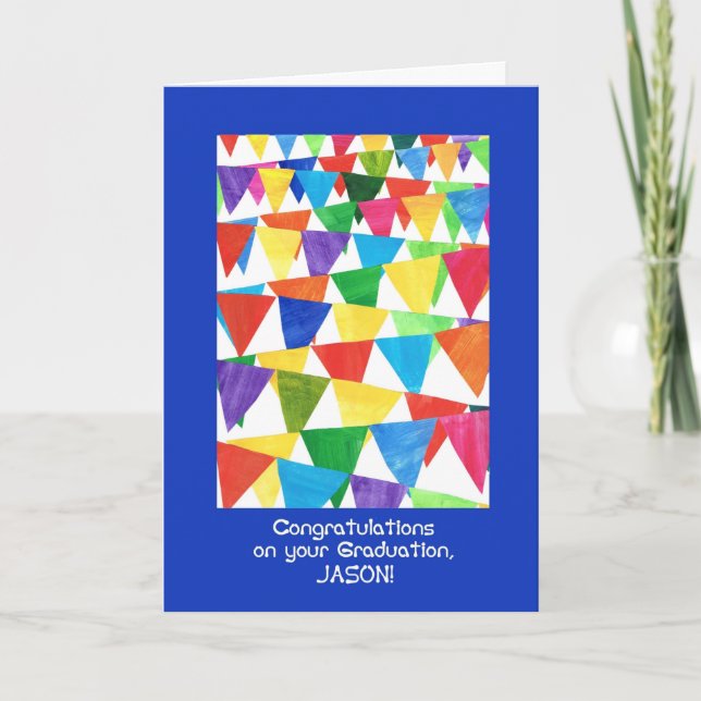 Cartão Bunting Graduation Congratulations for Jason (Frente)