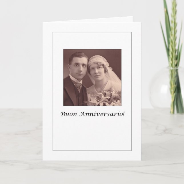 Cartão Buon Anniversario - Happy Anniversary in Italiano (Frente)