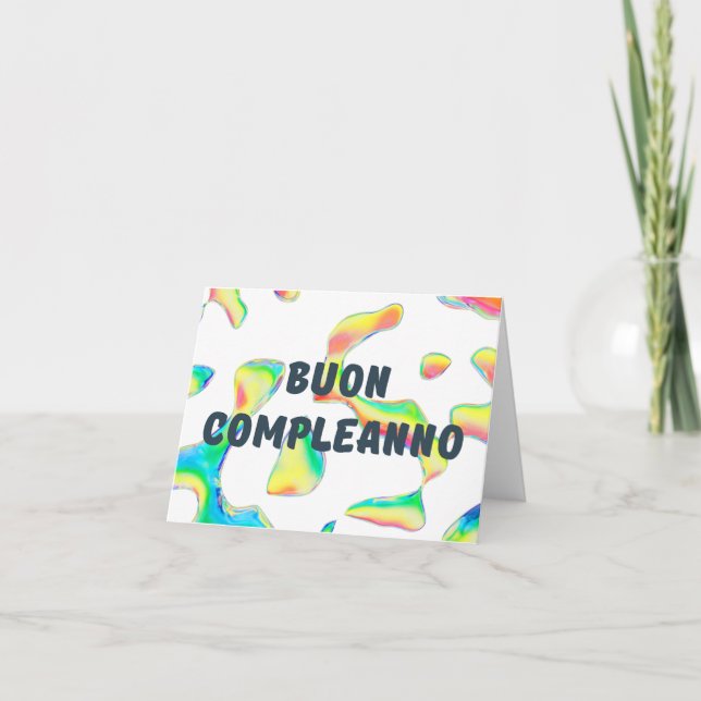 Cartão Buon Complanno, feliz aniversário italiano (Frente)